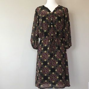 Black, Magenta and Green Dress